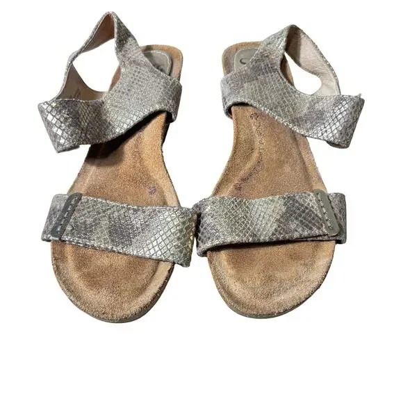 Sofft Verdi II Adjustable Wedge Comfort Sandal, Metallic Snakeskin | 8.5 - Picture 2 of 8